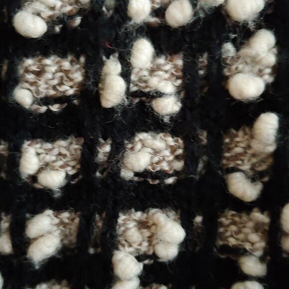 The Peruvian Connection Textured Bubble 3D Knit Wool Button Cardigan Old Money S - Picture 7 of 12